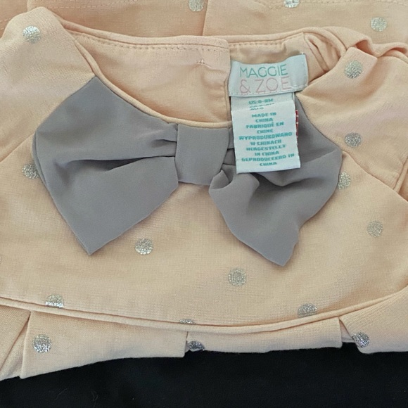 GOOD CONDITION LITTLE PRINCESS PEACH & SLIVER DRESS 6-9M! MADDIE & ZOE - Picture 4 of 4